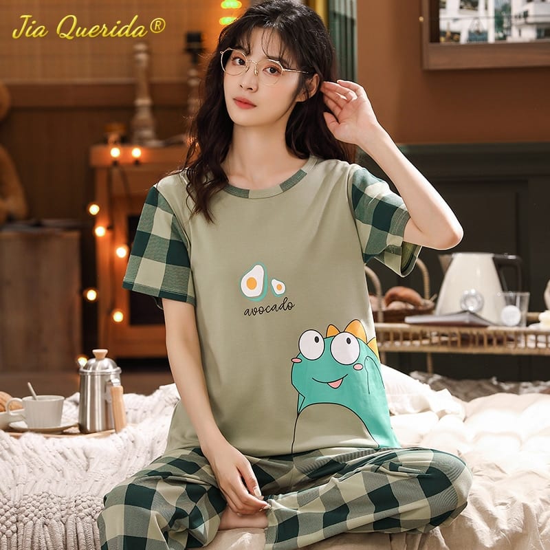 Pyjama avec motif chat en coton doux pour Couple_3