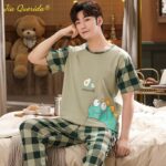 Pyjama avec motif chat en coton doux pour Couple_8