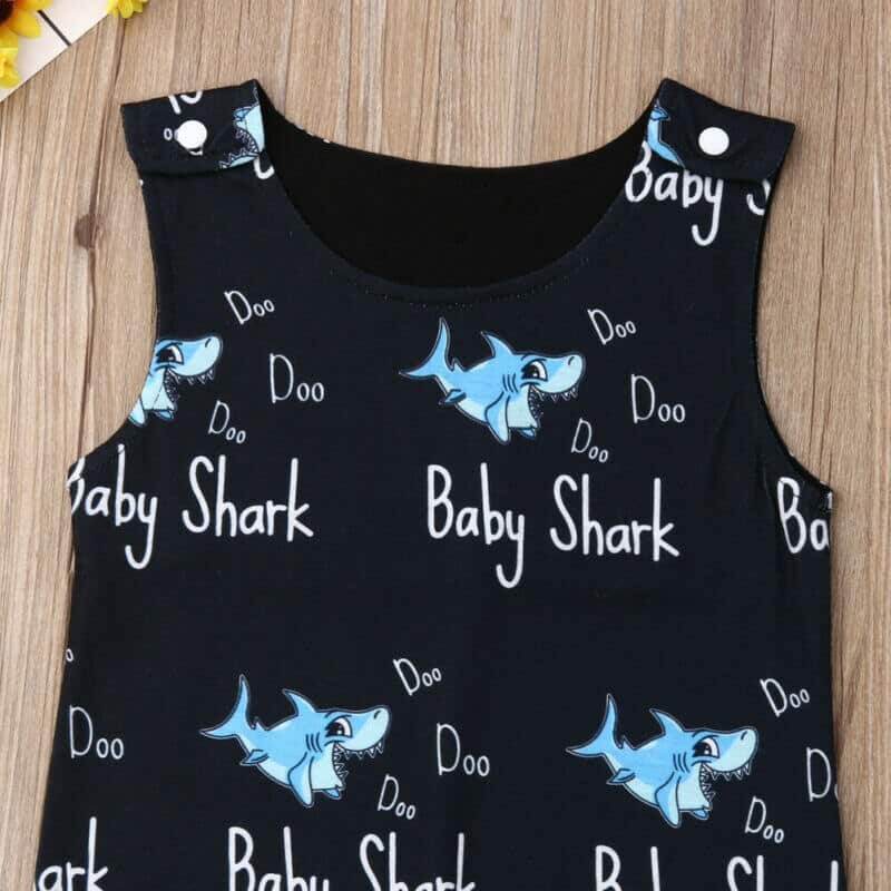 Pyjama barboteuse requin sans manches pour bébé