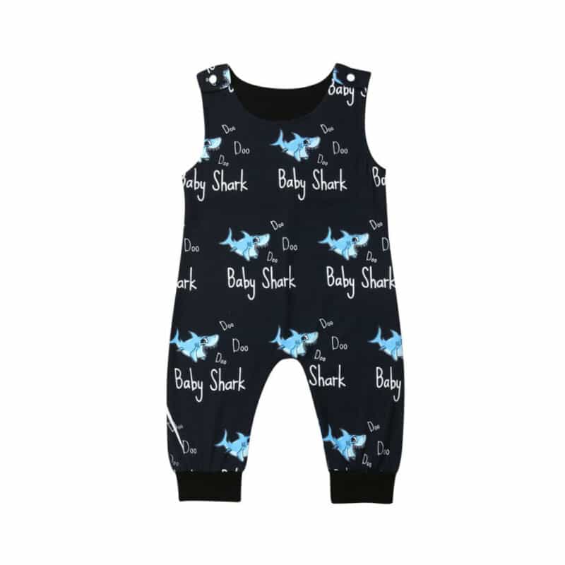 Pyjama barboteuse requin sans manches pour bébé_4