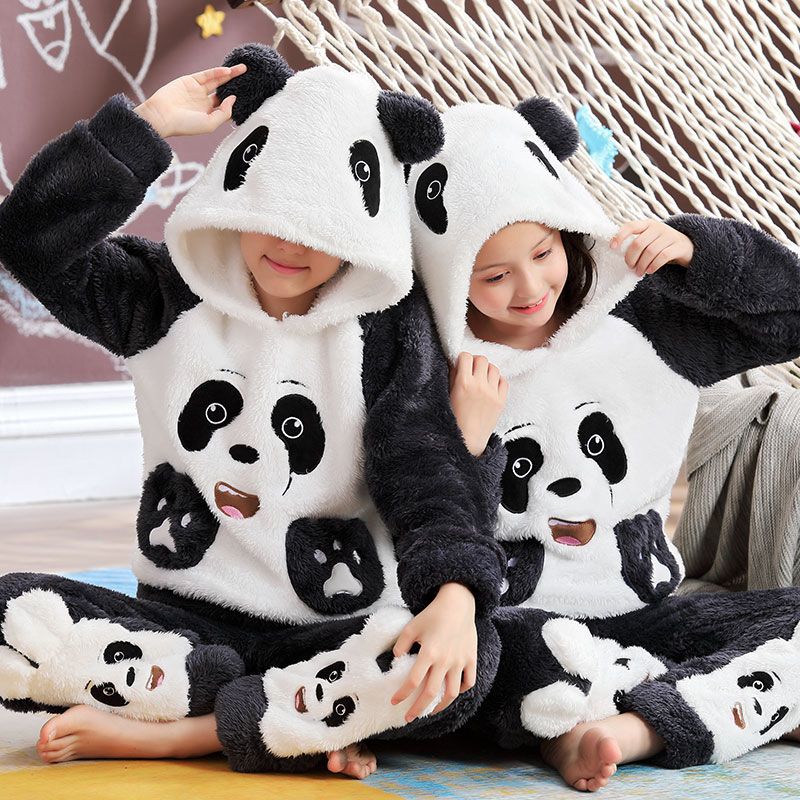 Pyjama d'hiver en acrylique à forme de panda pour enfants_1