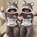 Pyjama décontracté requin pour enfant et adolescent en molleton_13