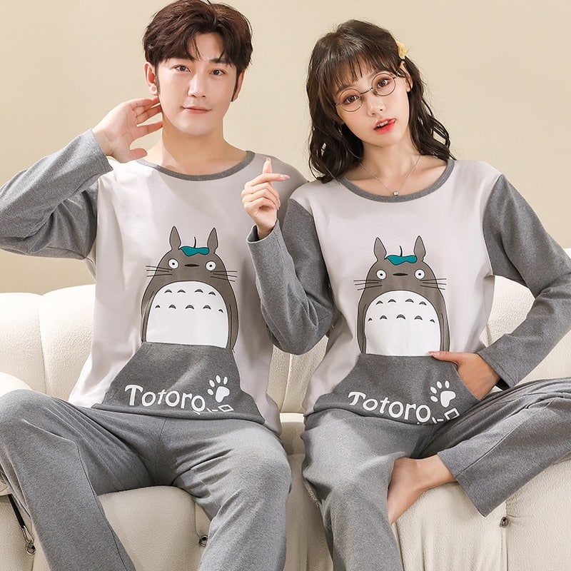 Pyjama en coton pour Couple avec motif imprimé chat_1