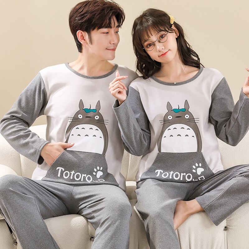 Pyjama en coton pour Couple avec motif imprimé chat_3