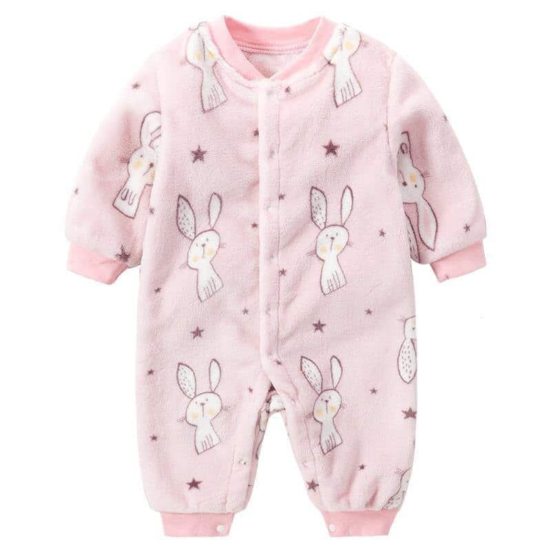 Pyjama en flanelle polaire douce pour bébé Rose Chine 6mois