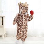 Pyjama en forme de loup à capuche pour enfant en flanelle_11