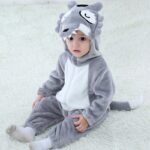Pyjama en forme de loup à capuche pour enfant en flanelle_15