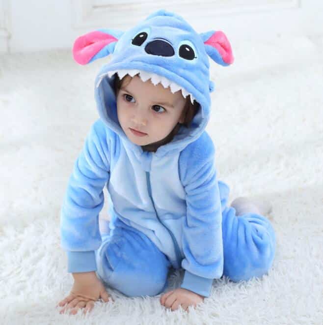 Pyjama en forme de loup à capuche pour enfant en flanelle_2