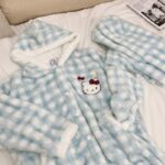 Pyjama en peluche 2 pièces pour femme avec motif chat_5