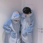Pyjama en peluche requin chaud avec capuche_5