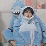 Pyjama en peluche requin chaud avec capuche_7