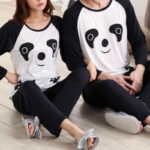 Pyjama imprimé Panda pour hommes et femmes en polyester_6