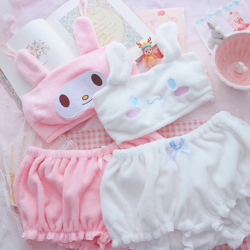 Pyjama japonais chat en coton pour femmes_1