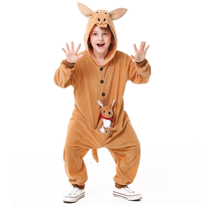 Pyjama kangourou combinaison en velours pour enfant_1