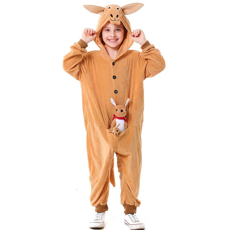 Pyjama kangourou combinaison en velours pour enfant_2