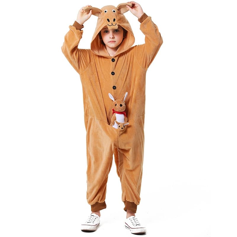 Pyjama kangourou combinaison en velours pour enfant_6