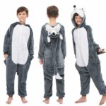 Pyjama loup d'hiver pour garçons et filles en coton_5