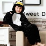 Pyjama panda avec capuche pour enfants en polyester_5