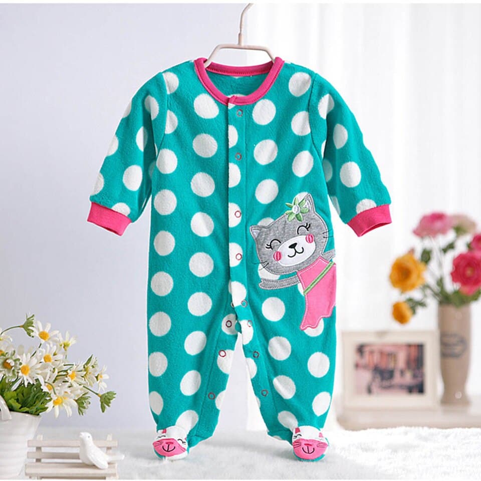 Pyjama polaire à manches longues en molleton pour bébé Bleue 7-9 mois