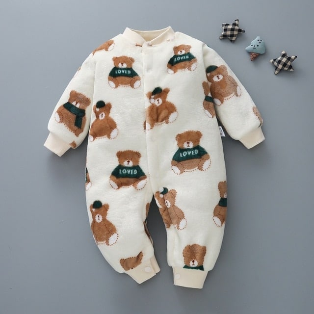 Pyjama polaire épaisse pour bébé en coton