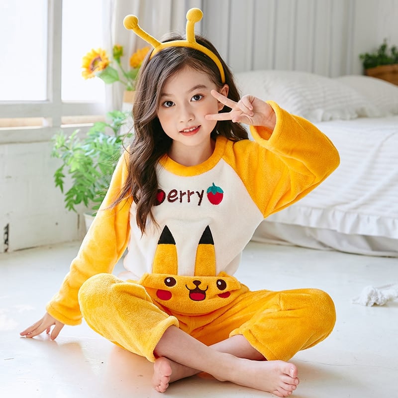 Pyjama polaire fille motif dessin animé Pikachu 12 ans (115-125cm)