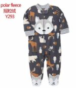 Pyjama polaire pour bébé 0-12M combinaison tendance à motif_6