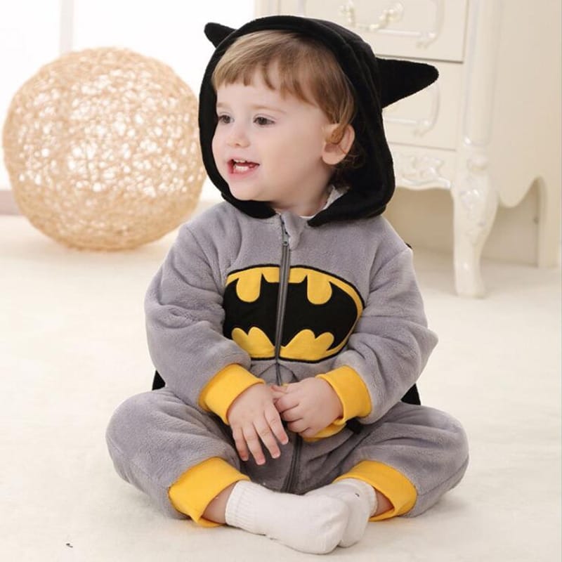 Pyjama polaire pour bébé en coton avec capuche Batman 6mois