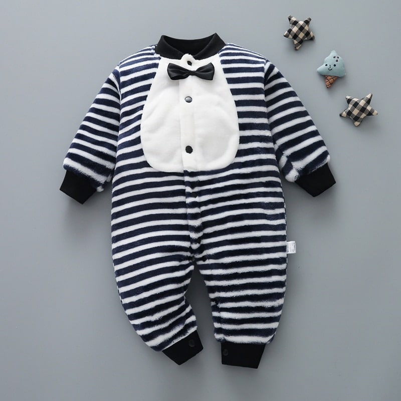 Pyjama polaire pour bébé en coton avec motifs Noire et blanche 3mois