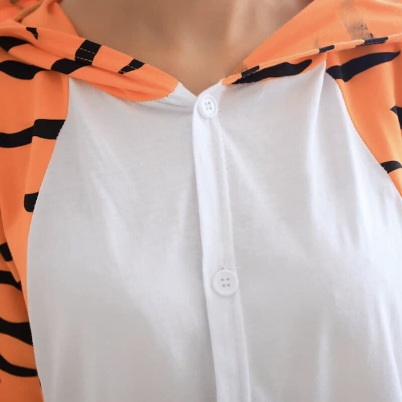 Pyjama tigre à manches courtes pour adultes en coton_4