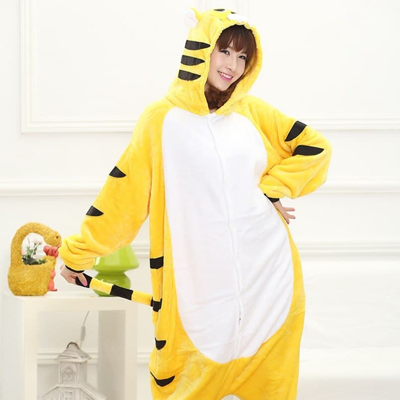 Pyjama tigre en polyester pour hommes et femmes_2