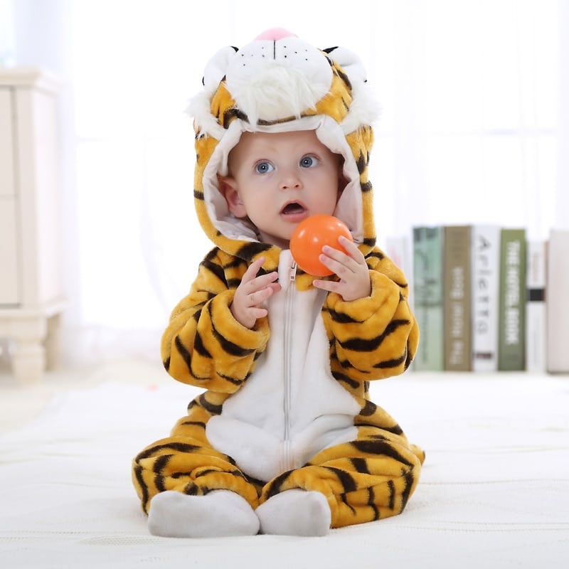 Pyjama tigre pour enfant en coton et polyester Chine 75-85CM