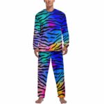 Pyjama tigre pour hommes à manches longues en polyester_11
