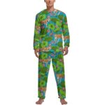 Pyjama tigre pour hommes à manches longues en polyester_13