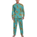 Pyjama tigre pour hommes à manches longues en polyester_16