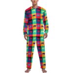 Pyjama tigre pour hommes à manches longues en polyester_19