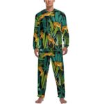 Pyjama tigre pour hommes à manches longues en polyester_21