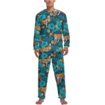 Pyjama tigre pour hommes à manches longues en polyester_22