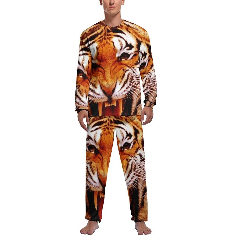 Pyjama tigre pour hommes à manches longues en polyester Tigre 73 CM Chine