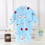 Pyjama une pièce polaire chaud en coton pour bébé_8