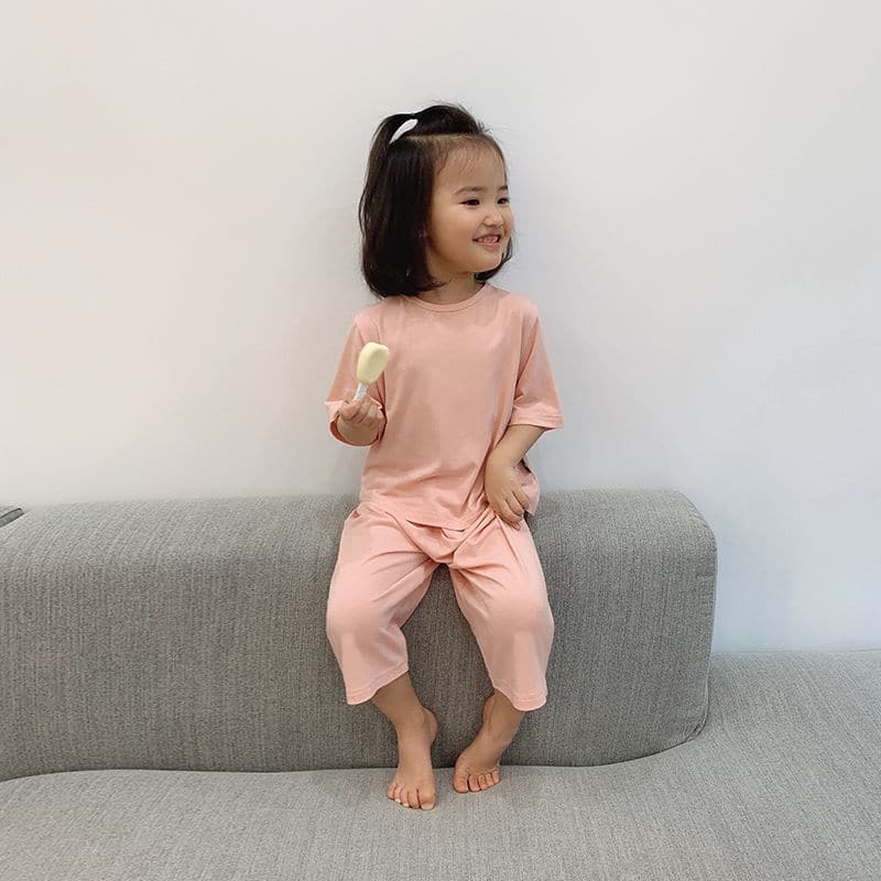 Pyjama d'été enfant simple et léger en coton pour fille garçon