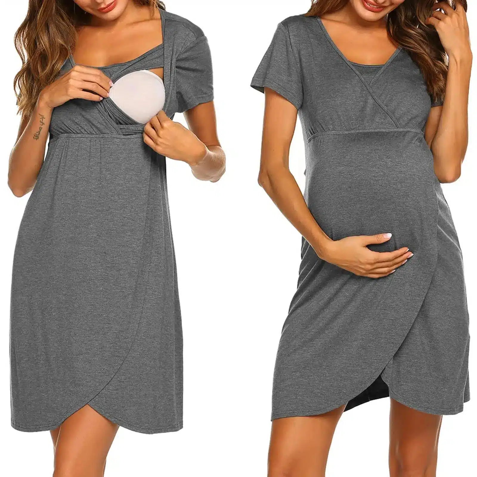 Pyjama de grossesse sans manches en coton